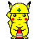 cartoom gif of pikachu with a construction helmet on setting down orange work cones